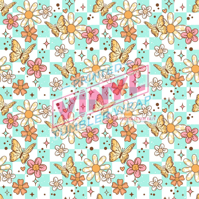 Printed Vinyl - Butterfly Floral Mini