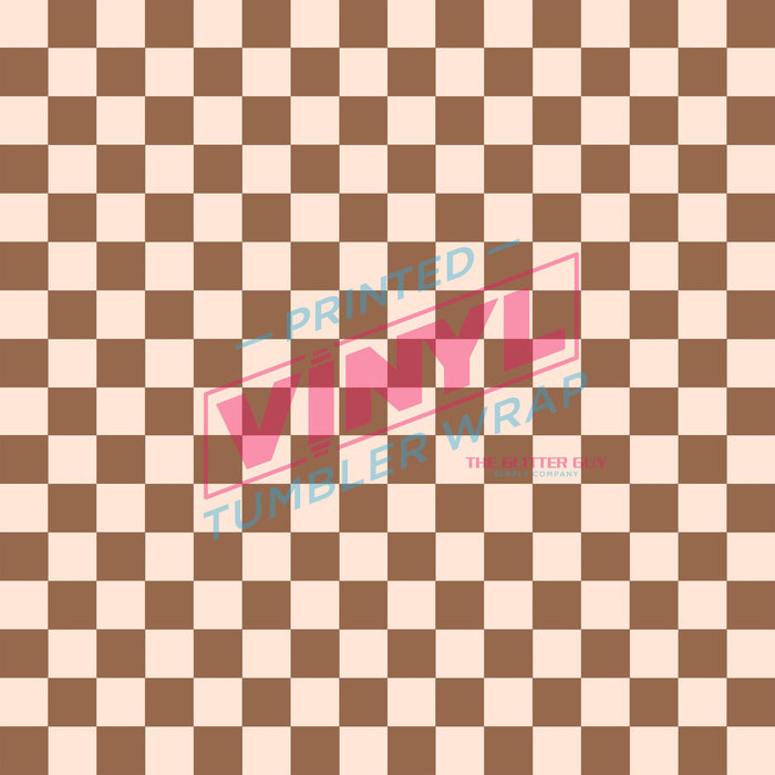 Printed Vinyl - Brown Checkered