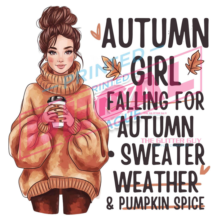 Printed Decal - Autumn Girl Poem