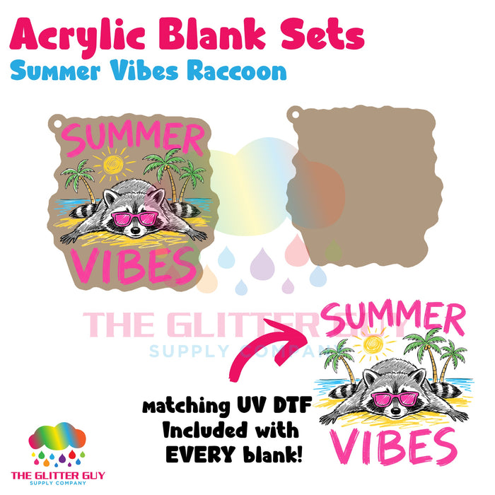 Acrylic Blank & Keychain Kit - Summer Vibes Raccoon AB-003