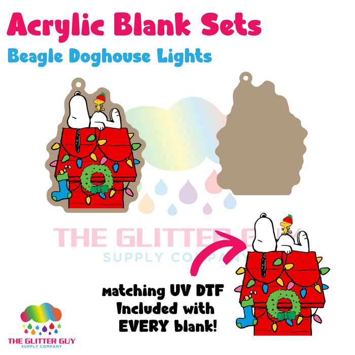 Beagle Doghouse Lights acrylic blank and keychain kit AB-004