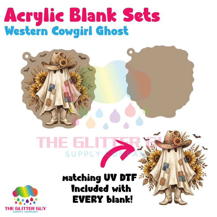 Acrylic Blank & Keychain Kit - Western Cowgirl Ghost AB-004