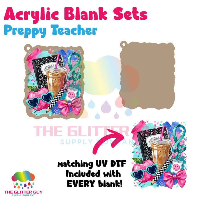 Acrylic Blank & Keychain Kit - Preppy Teacher AB-005