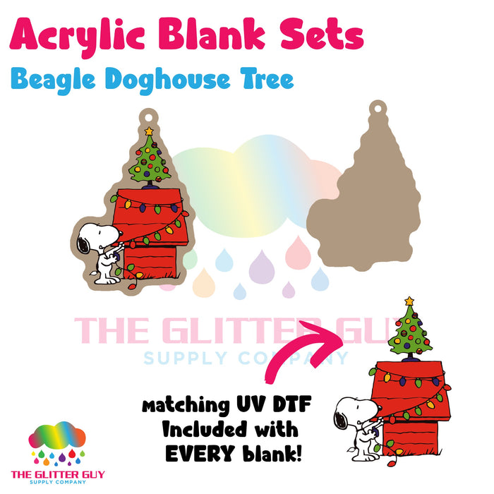 Beagle Doghouse Tree acrylic blank and keychain kit AB-007