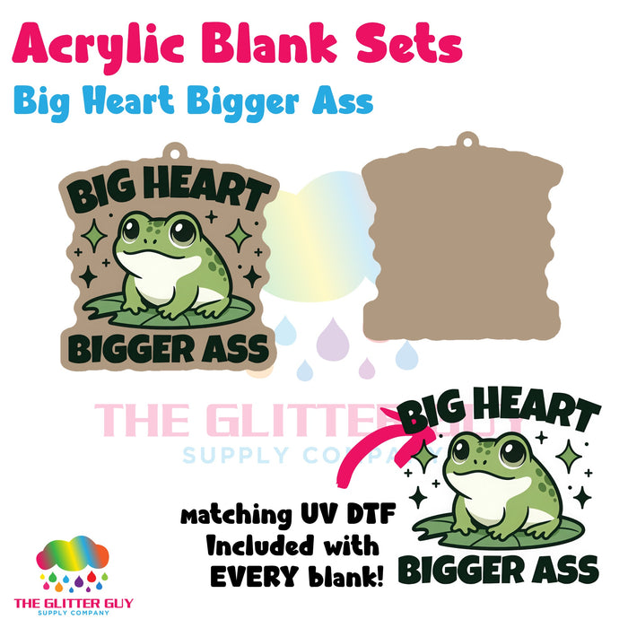 Big Heart Bigger Ass acrylic blank and keychain kit AB-012