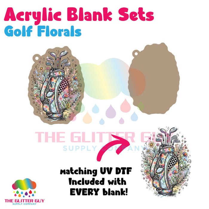 Acrylic Blank & Keychain Kit - Golf Florals AB-013
