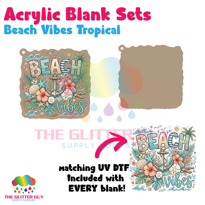 Acrylic Blank & Keychain Kit - Beach Vibes Tropical AB-017
