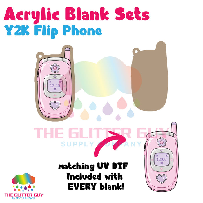 Acrylic Blank & Keychain Kit - Y2K Flip Phone AB-023
