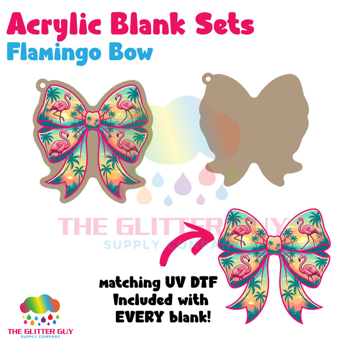 Acrylic Blank & Keychain Kit - Flamingo Bow AB-030