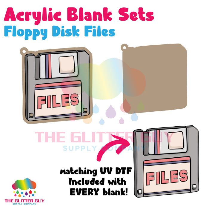 Acrylic Blank & Keychain Kit - Floppy Disk Files AB-031