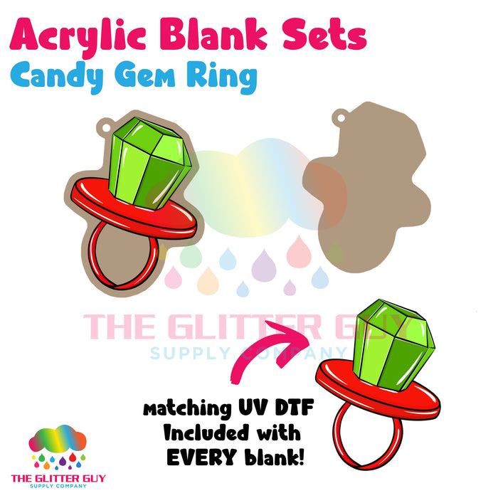 Acrylic Blank & Keychain Kit - Candy Gem Ring AB-050