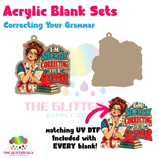 Correcting Your Grammar acrylic blank and keychain kit AB-051