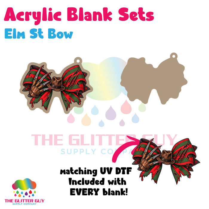Elm St Bow acrylic blank and keychain kit AB-053