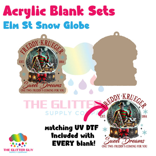 Elm St Snow Globe acrylic blank and keychain kit AB-054