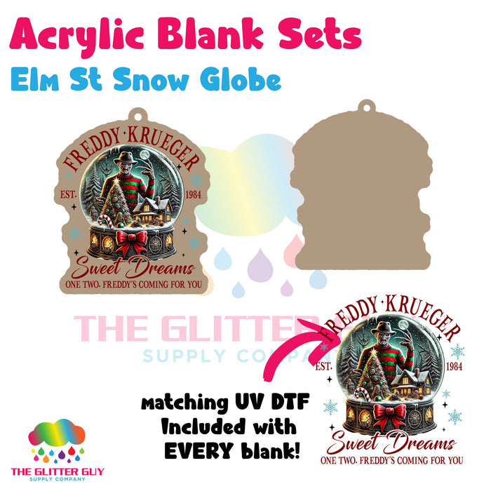 Elm St Snow Globe acrylic blank and keychain kit AB-054