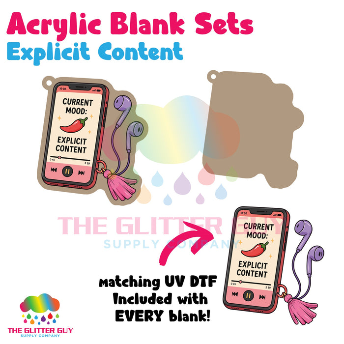 Acrylic Blank & Keychain Kit - Explicit Content AB-058