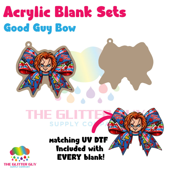 Good Guy Bow acrylic blank and keychain kit AB-063