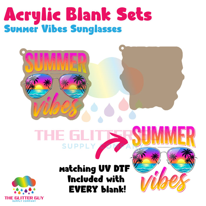 Acrylic Blank & Keychain Kit - Summer Vibes Sunglasses AB-063