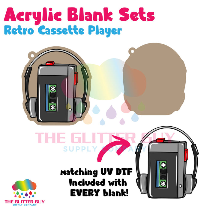 Acrylic Blank & Keychain Kit - Retro Cassette Player AB-066
