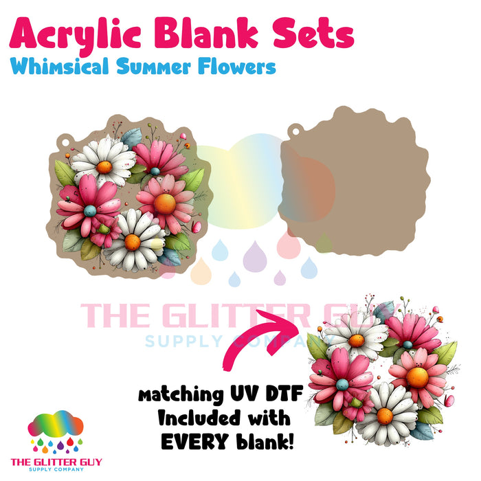 Acrylic Blank & Keychain Kit - Whimsical Summer Flowers AB-067