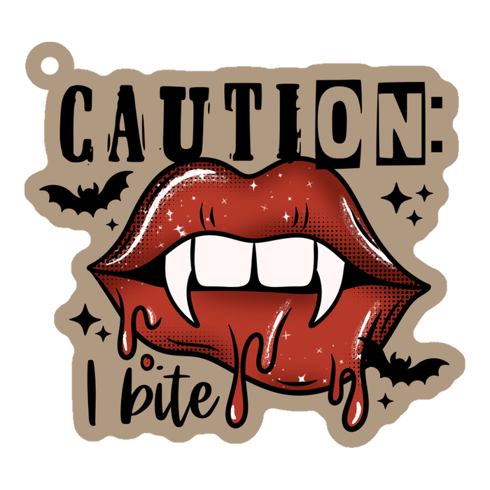 Acrylic Blank & Keychain Kit - Caution I Bite AB-071