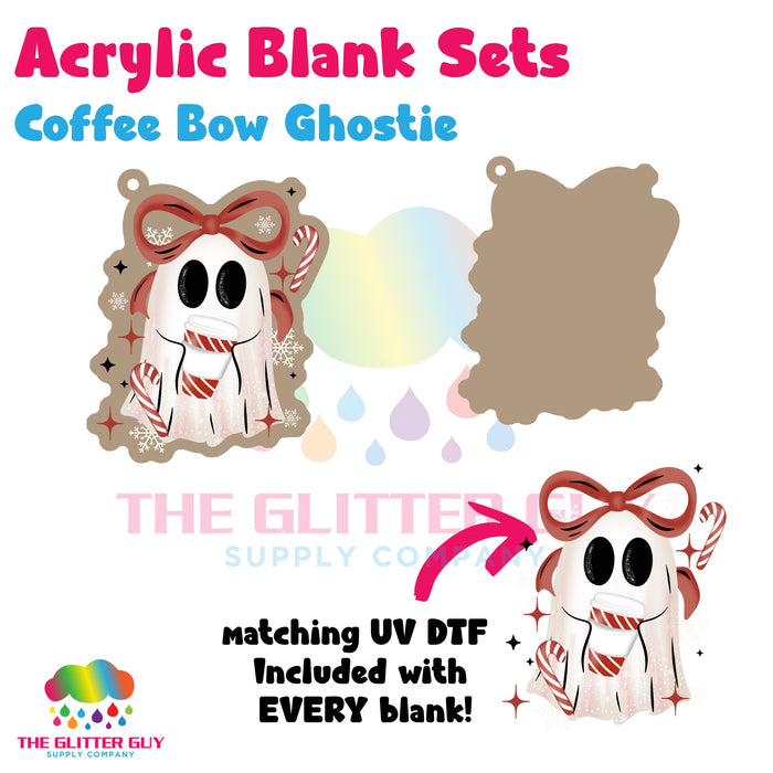 Acrylic Blank & Keychain Kit - Coffee Bow Ghostie AB-072