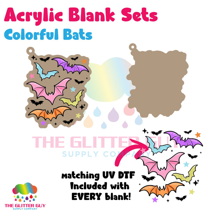 Acrylic Blank & Keychain Kit - Colorful Bats AB-074