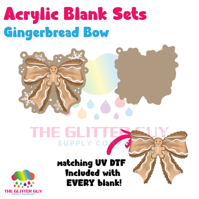 Acrylic Blank & Keychain Kit - Gingerbread Bow AB-077