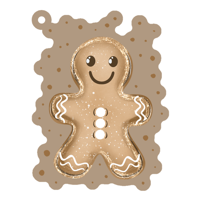 Acrylic Blank & Keychain Kit - Glittery Gingerbread No Bow AB-078