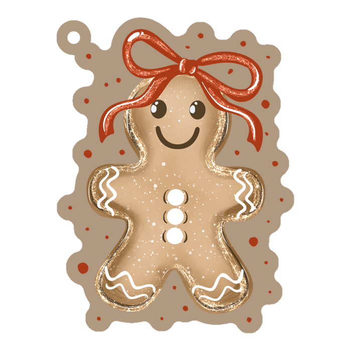 Acrylic Blank & Keychain Kit - Glittery Gingerbread W Bow AB-079