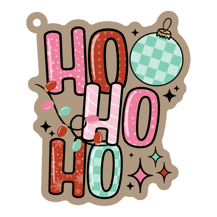 Acrylic Blank & Keychain Kit - Ho Ho Ho Pink And Red AB-081