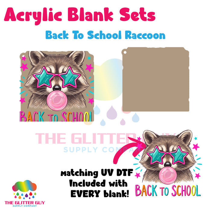 Acrylic Blank & Keychain Kit - Back To School Raccoon 087