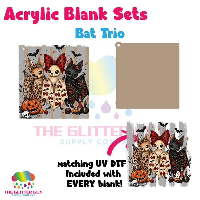 Acrylic Blank & Keychain Kit - Bat Trio 088