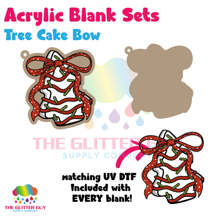 Acrylic Blank & Keychain Kit - Tree Cake Bow AB-089