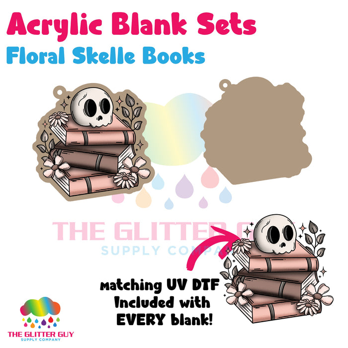Acrylic Blank & Keychain Kit - Floral Skelle Books AB-097