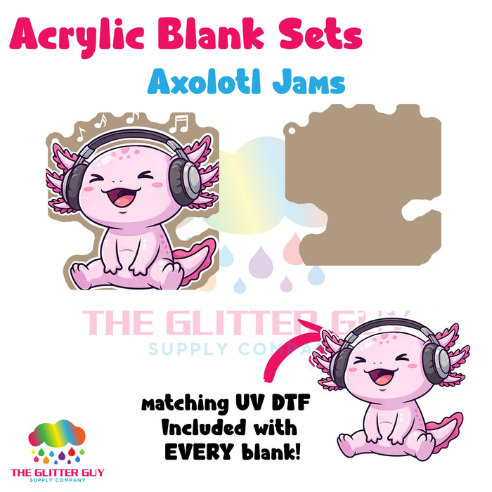 Acrylic Blank & Keychain Kit - Axolotl Jams 099