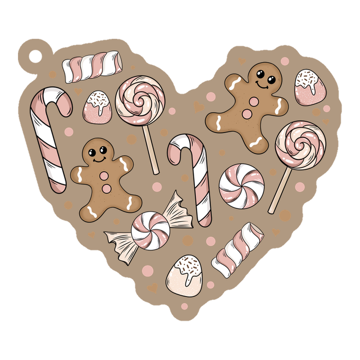 Acrylic Blank & Keychain Kit - Gingerbread Heart AB-099