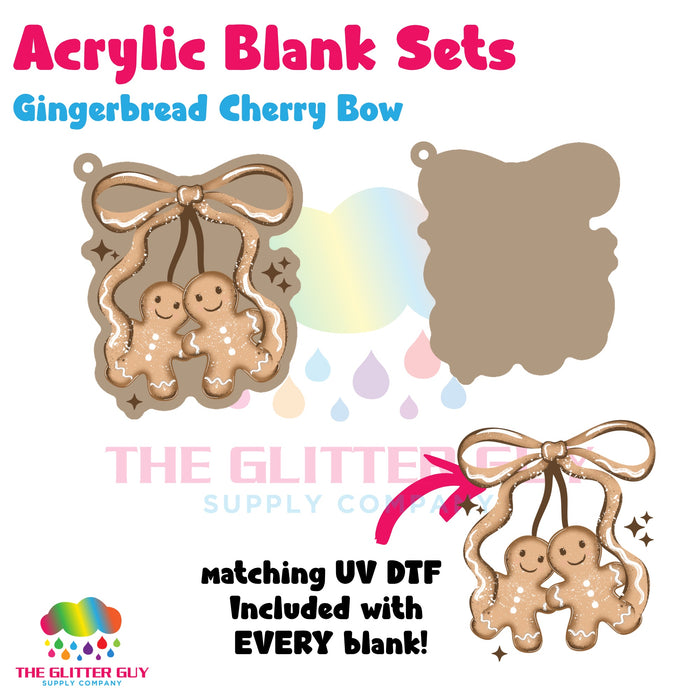 Acrylic Blank & Keychain Kit - Gingerbread Cherry Bow AB-100