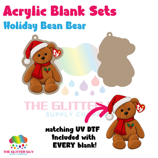 Holiday Bean Bear acrylic blank and keychain kit AB-102