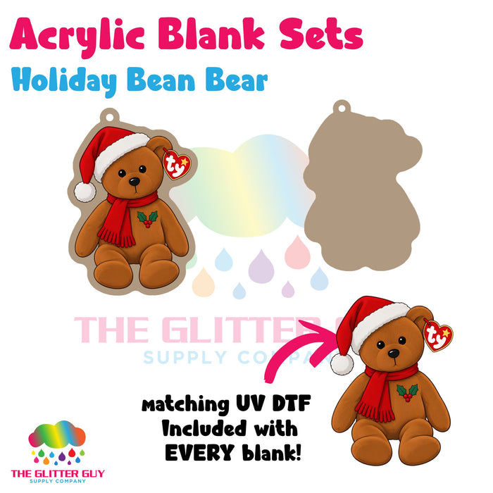 Holiday Bean Bear acrylic blank and keychain kit AB-102