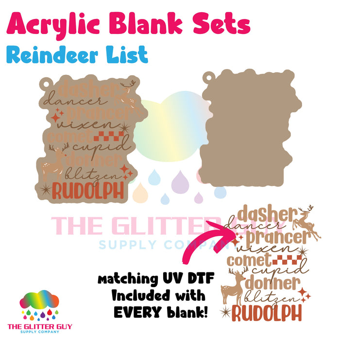 Acrylic Blank & Keychain Kit - Reindeer List AB-105
