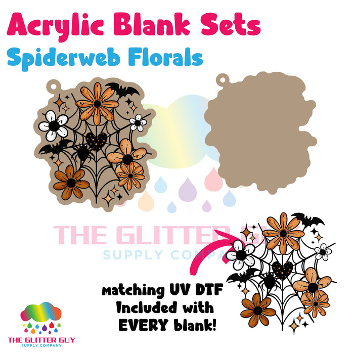Acrylic Blank & Keychain Kit - Spiderweb Florals AB-106