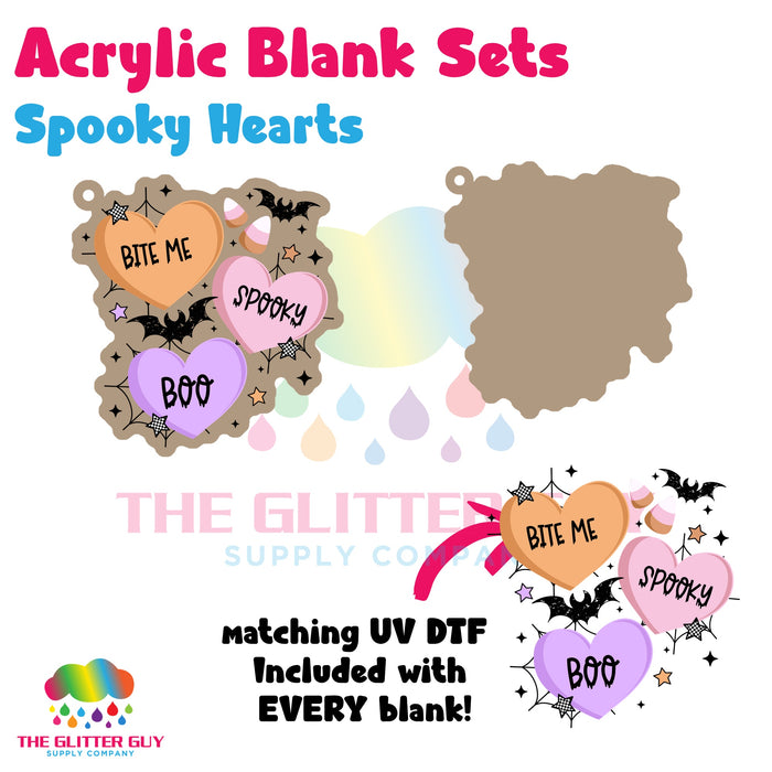 Acrylic Blank & Keychain Kit - Spooky Hearts AB-107