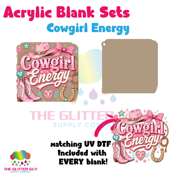 Acrylic Blank & Keychain Kit - Cowgirl Energy 112