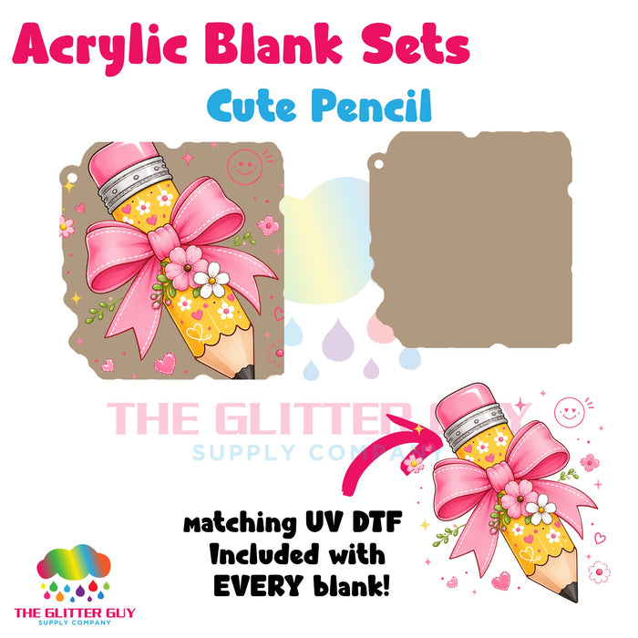 Acrylic Blank & Keychain Kit - Cute Pencil 116