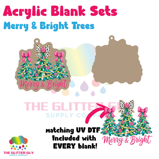 Merry & Bright Trees acrylic blank and keychain kit AB-116