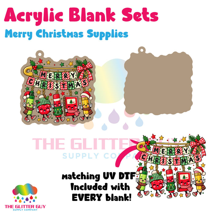 Merry Christmas Supplies acrylic blank and keychain kit AB-117