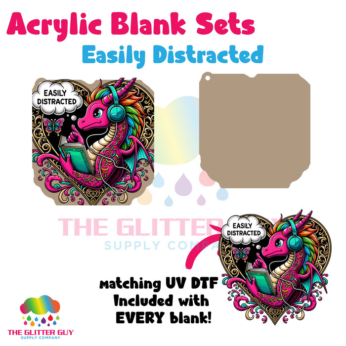 Acrylic Blank & Keychain Kit - Easily Distracted 118