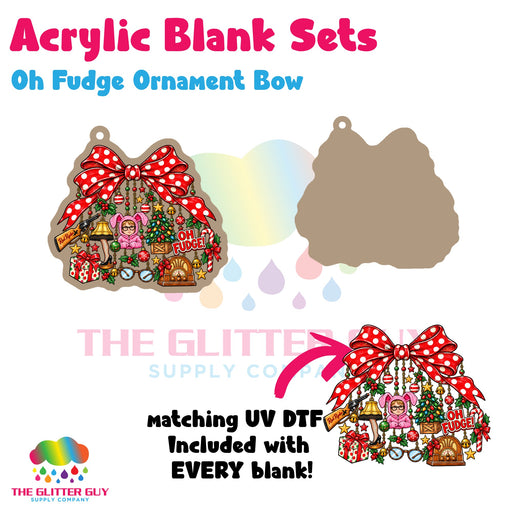 Oh Fudge Ornament Bow acrylic blank and keychain kit AB-121