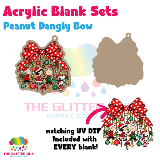 Peanut Dangly Bow acrylic blank and keychain kit AB-122